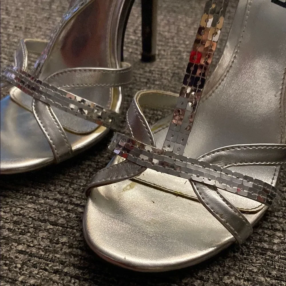 Unlisted Silver Strappy Heels for Special Occasions 6.5